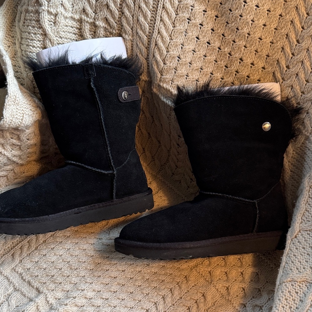 UGG Black Suede Winter Boots